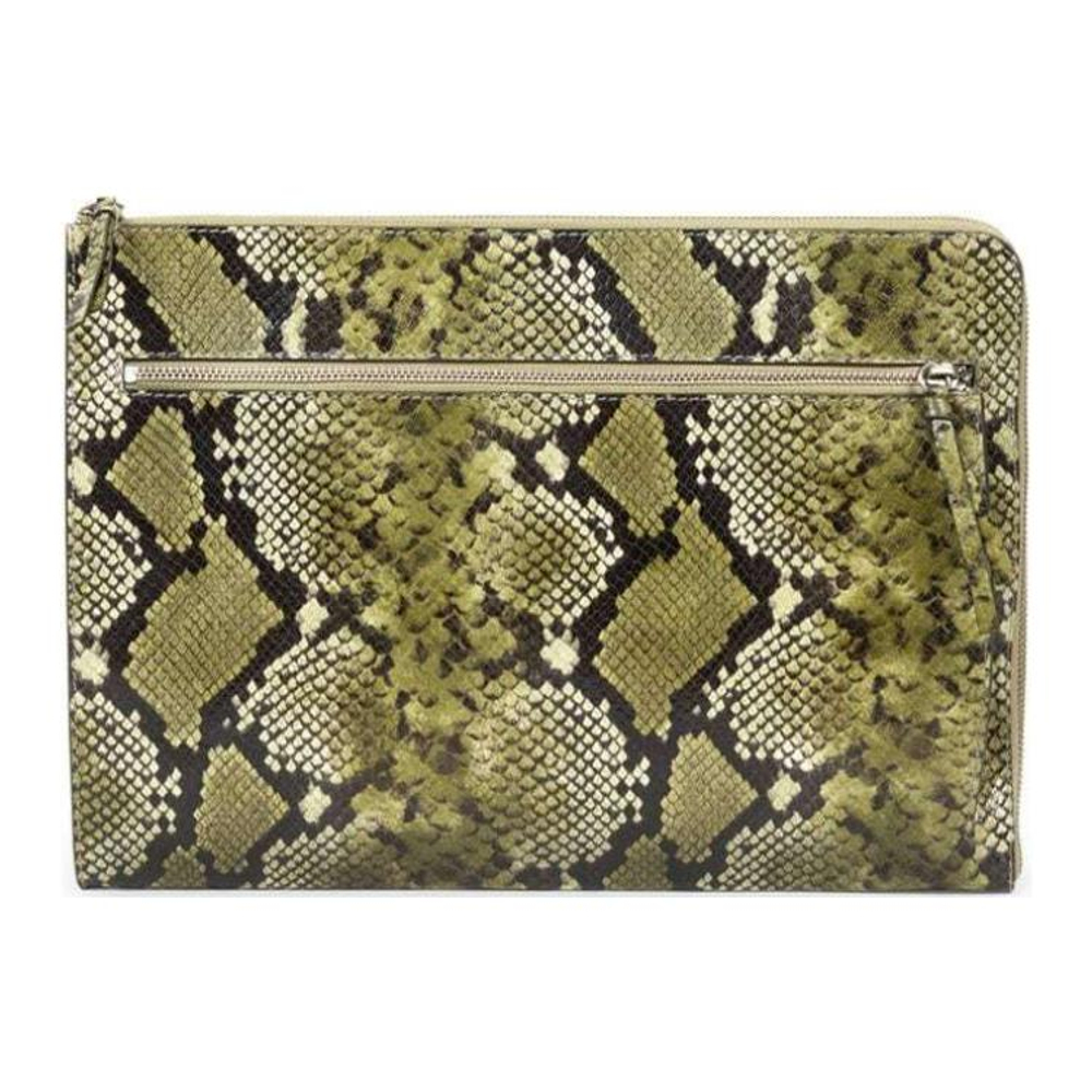 Dries Van Noten animal-print leather laptop case
