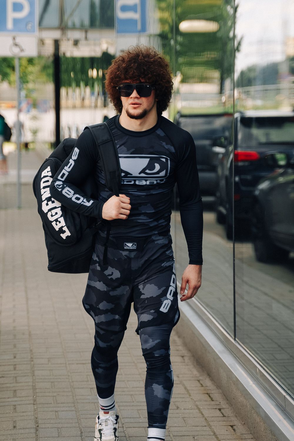 Компрессионные штаны Bad Boy Fighter черный/серый камуфляж