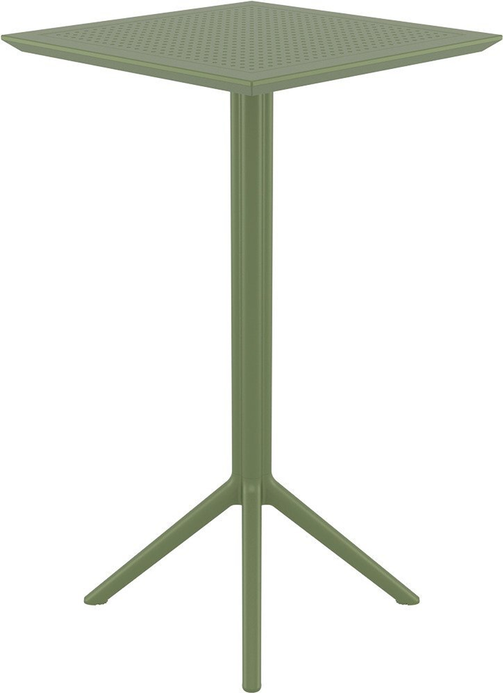 Стол пластиковый барный складной Siesta Contract Sky Folding Bar Table 60, оливковый