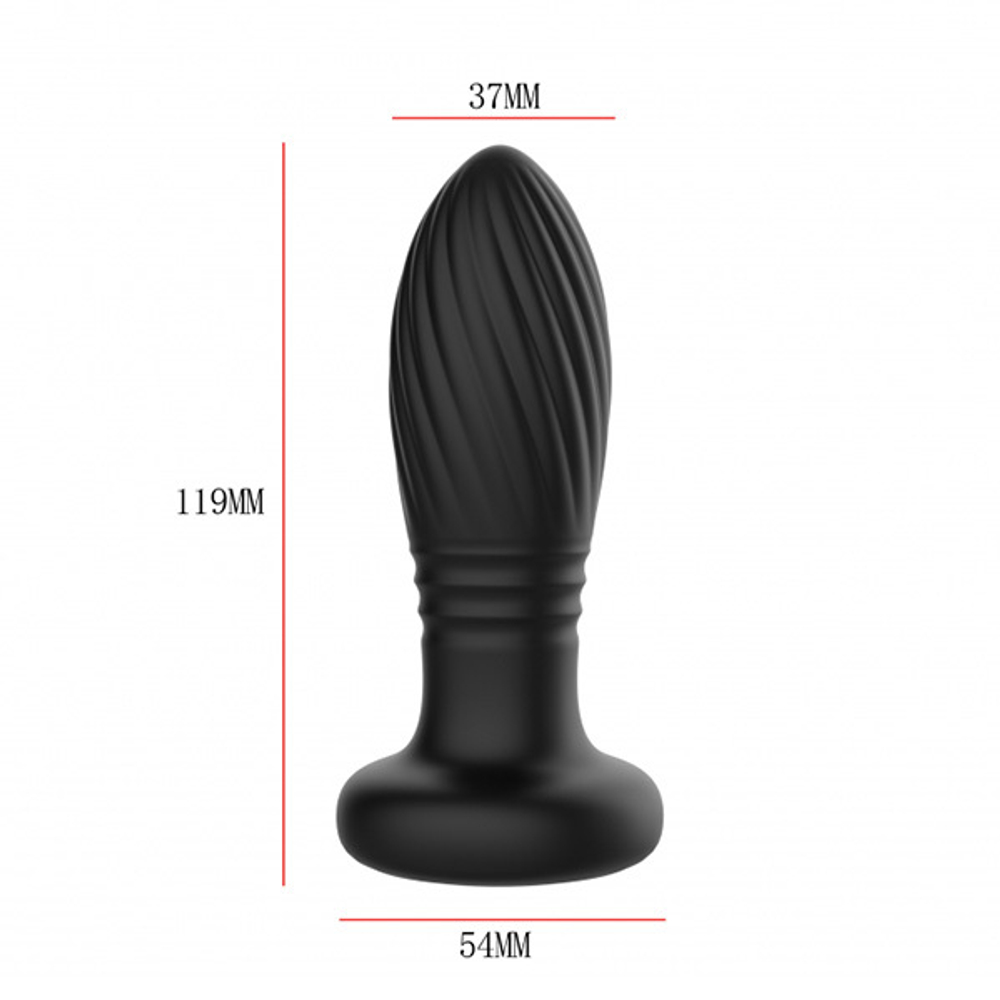 Черная анальная вибропробка 11,9см с LED-подсветкой Secwell Plug SW3023