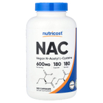 Nutricost, NAC, 600 мг, 180 капсул