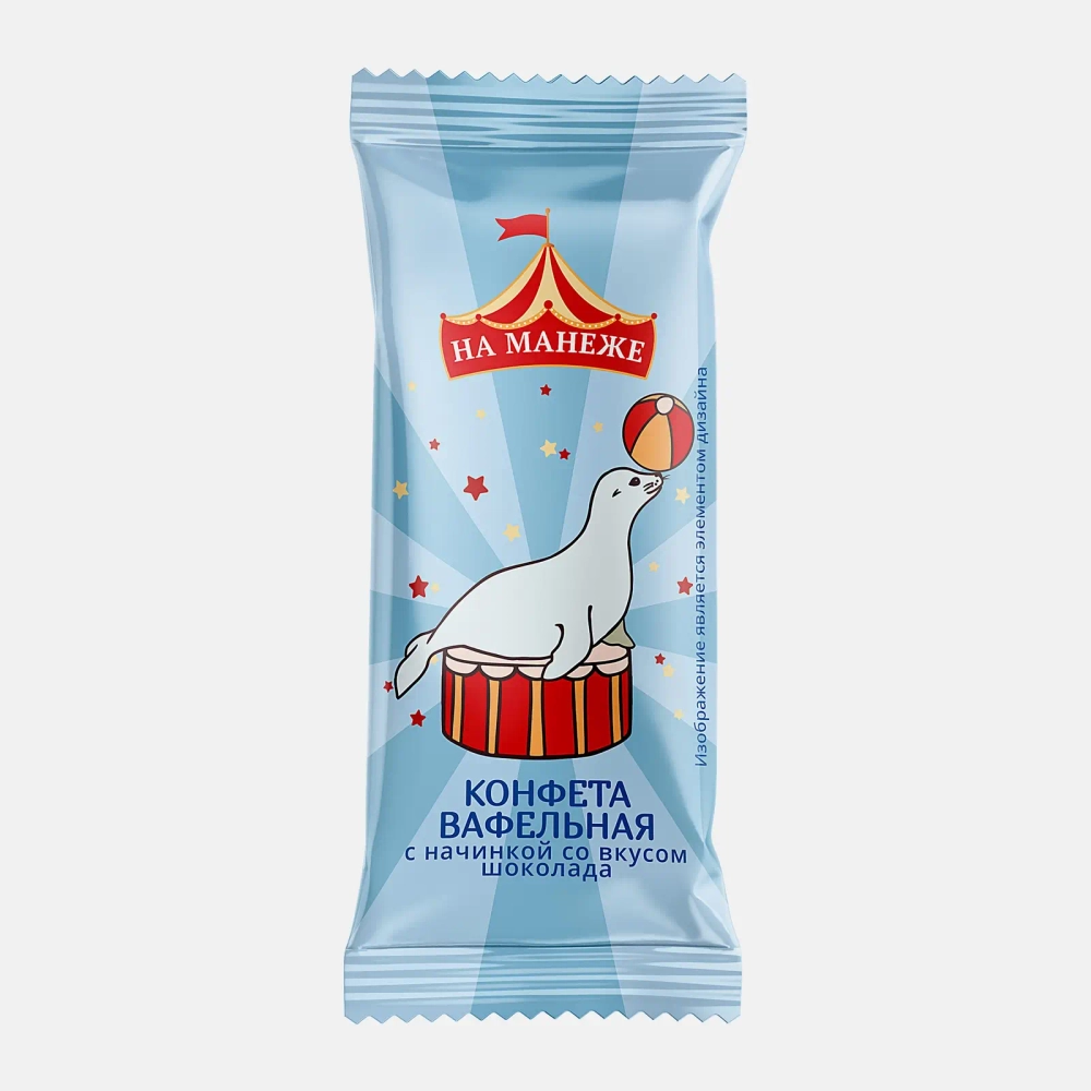 Конфеты На Манеже вафельные с шоколадным вкусом глазированные 300г