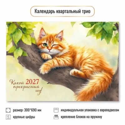 Календарь трио 2027 кот
