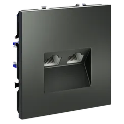 Розетка компьютерная двойная RJ45+RJ45 кат.6 Voltum S70 Титан VLS060206