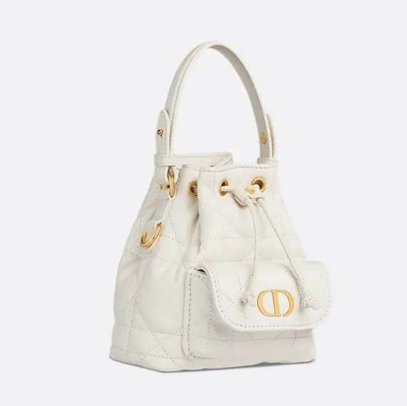 Рюкзак Dior Caro белый, модель среднего формата