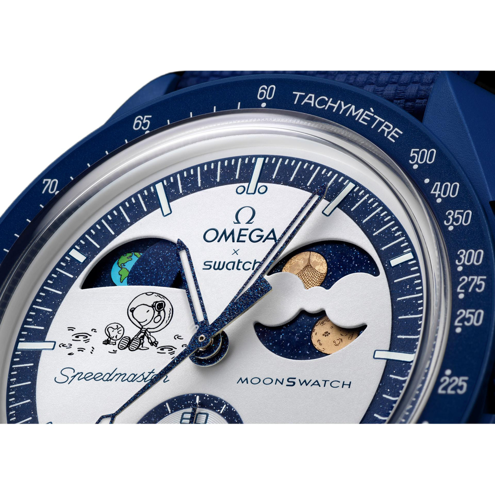 SWATCH Omega MOONSWATCH SNOOPY Collaboration Quartz Movement Men's Watches Watch 42mm White Dial