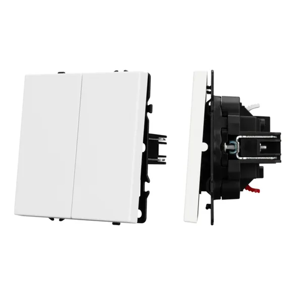 Механизм выключателя двухклавишный непроходной SWT-NOBE-MK02-SFPL-WH (230V, 10A) (Arlight, -) 054238