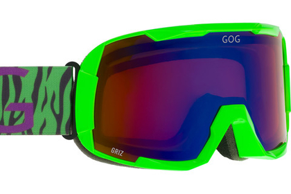 Горнолыжная маска GOG Griz / Neon Green / Reflex Blue / для подростков старше 10 лет