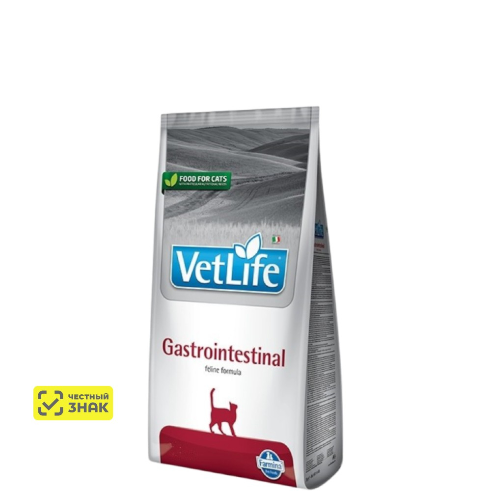 Farmina Vet Life Gastrointestinal сухой диета д/кошек при нарушениях пищеварения с курицей, 400 г