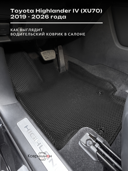 Передние автомобильные коврики ЭВА с бортами для Toyota Highlander IV (XU70) 19-26г.