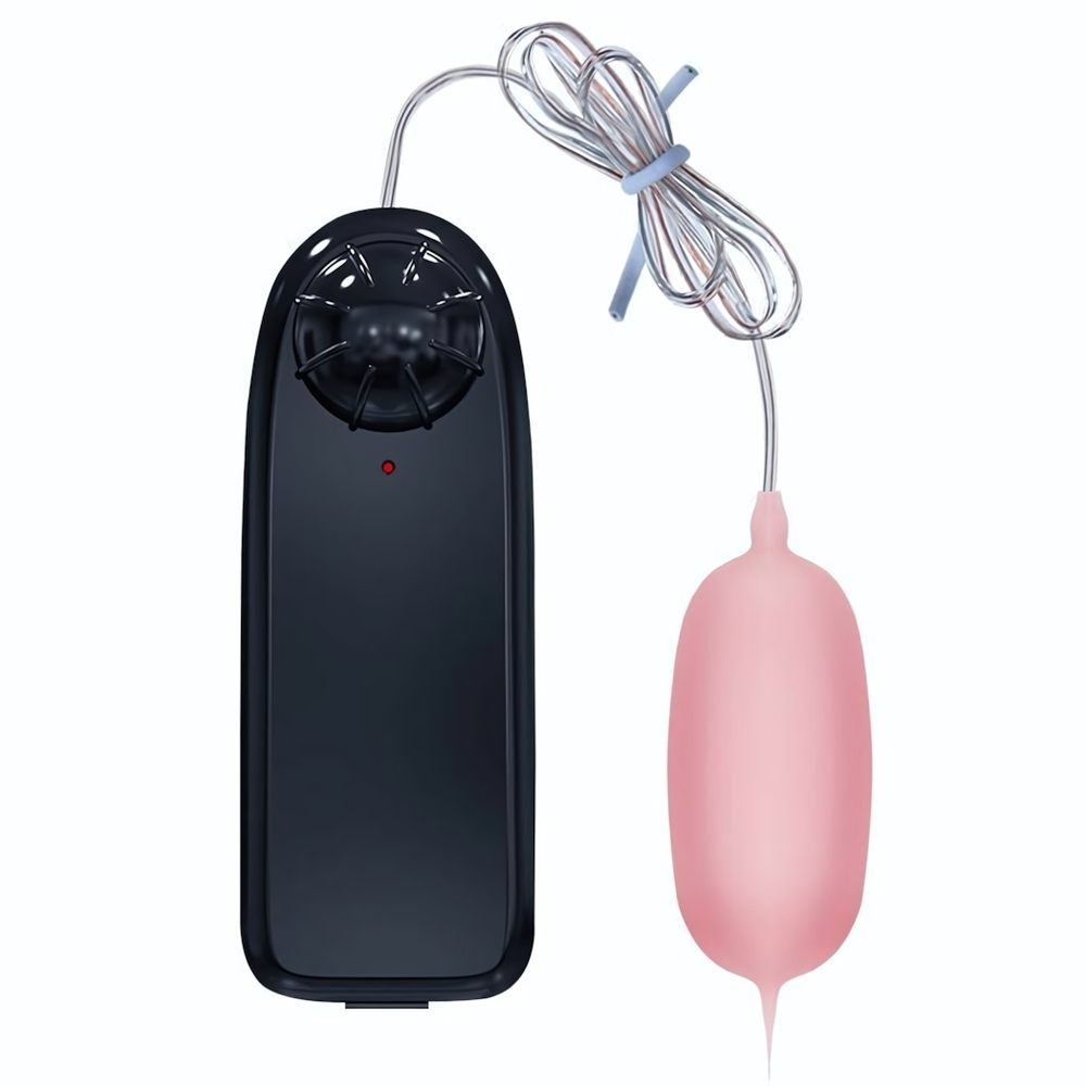 Розовое виброяйцо с проводным пультом управления Eleanora (Цвет: розовый)
