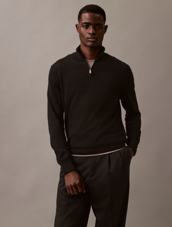 Свитер Calvin Klein Extra Fine Merino Wool Blend Quarter Zip Black