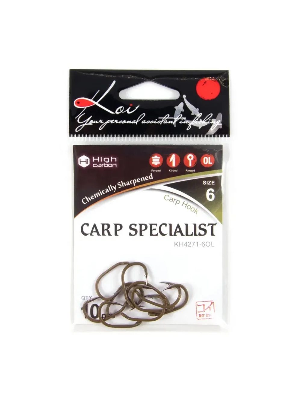 Крючок KOI "CARP SPECIALIST ", размер 6