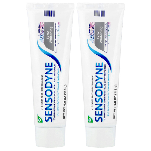 Sensodyne, Отбеливающая зубная паста с фтором, двойная упаковка, 2 тюбика по 113 г (4 унции)