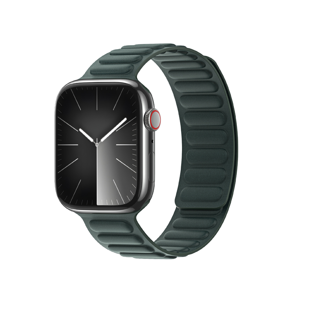Магнитный ремешок зеленого цвета (Evergreen) от Dux Ducis для смарт часов Apple Watch 38, 40, 41, 42мм, серия Strap (BL Series)