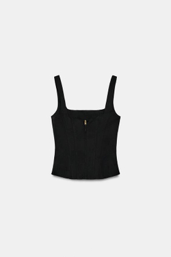 ZARA ТОП-КОРСЕТ НА ПУГОВИЦАХ, ЧЕРНЫЙ