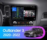 Магнитола для Mitsubishi Outlander 3 2019-2022 (прямоугольный климат) - Kuberg OL-1573 QLed+2K, Android 12, Быстрая, CarPlay, 4G SIM-слот