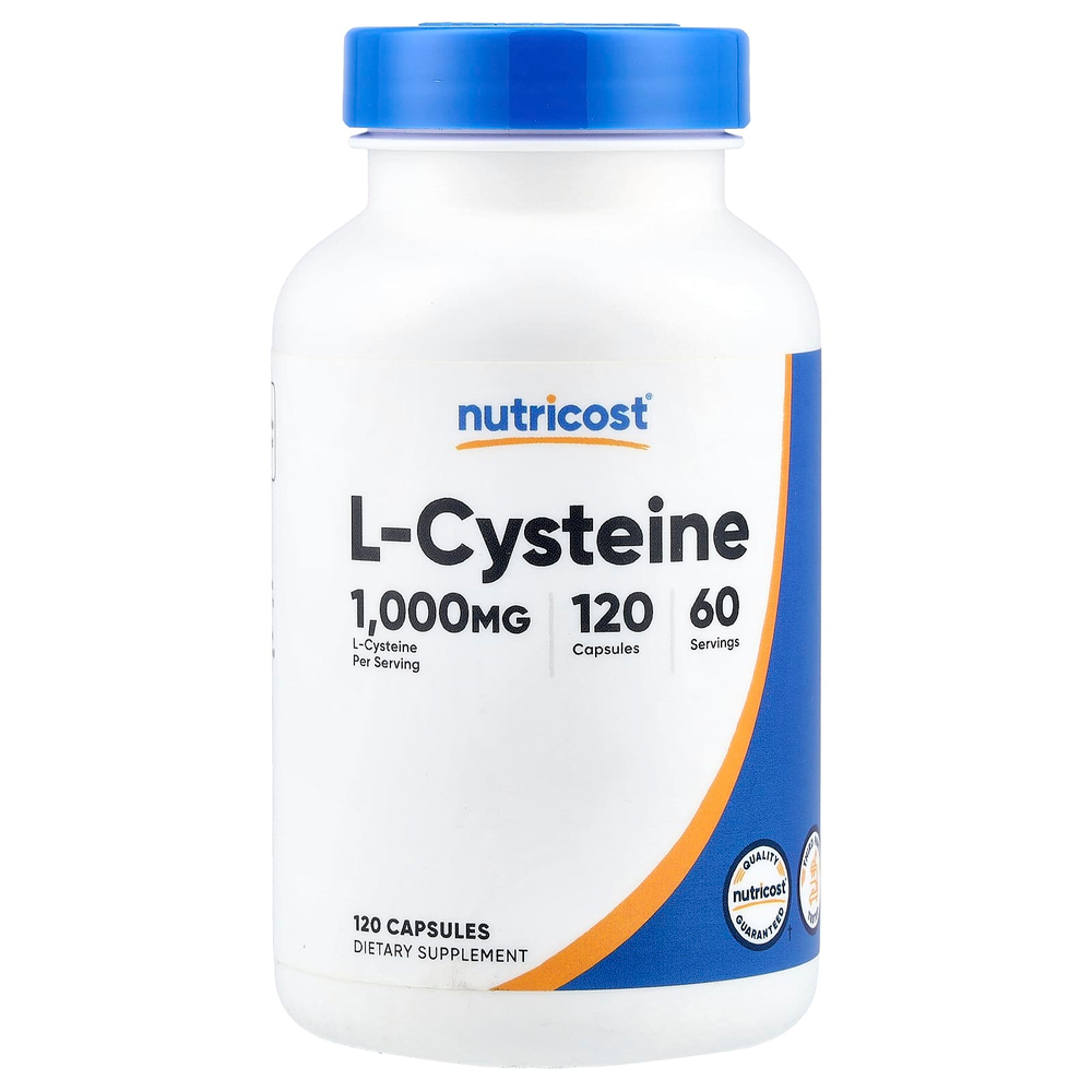 Nutricost, L-цистеин, 120 капсул (500 мг в 1 капсуле)