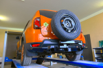 Бампер задний силовой/защита штатного бампера Renault Duster 2015-2020 c квадратом под фаркоп, калиткой, подсветкой номера РИФ