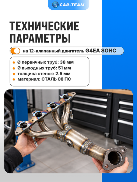 Вставка вместо штатного катализатора Hyundai Getz "Stinger" 4-1 с объемом двигателя 1.3 (G4EA)