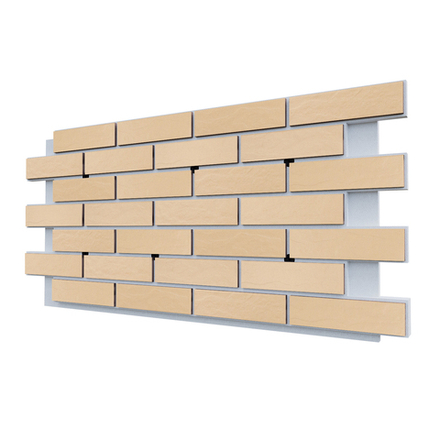 Клинкерная фасадная термопанель ППС25 Cerrad Krem Rustiko 1150x540