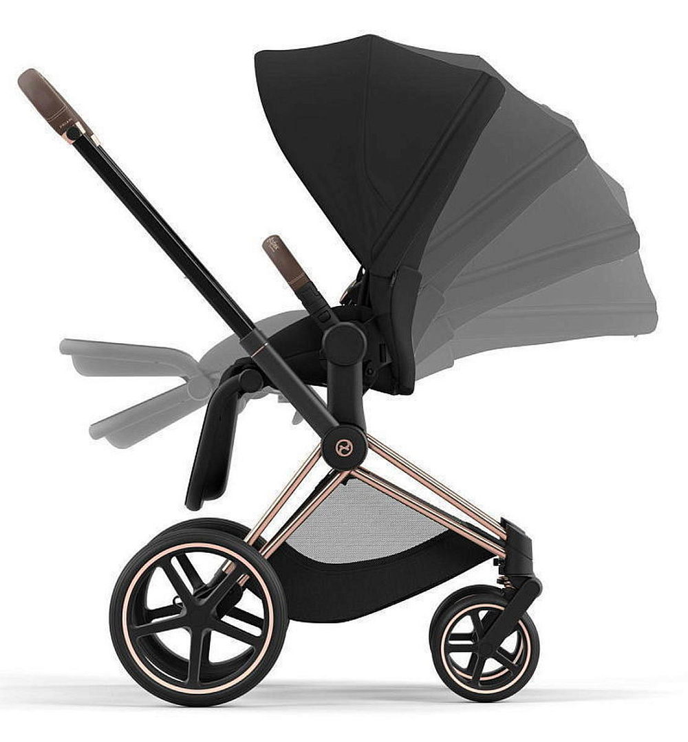 Коляска Cybex Priam IV Rosegold complete и автокресло Cloud G i-Size Lava Grey Plus 3 в 1 Sepia Black