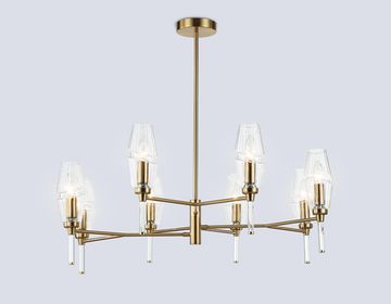 Люстра на штанге 8*E14 LH55202/8 BS/CL латунь/прозрачный High Light Modern Ambrella