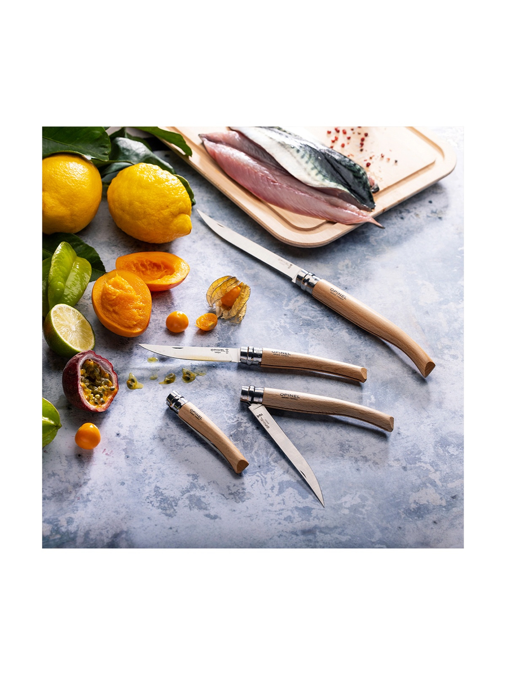 Нож филейный Opinel №10,  нержавеющая сталь, рукоять из дерева бука