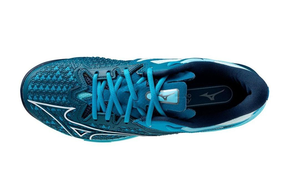 Мужские кроссовки теннисные Mizuno Wave Exceed Tour 6 CC - moroccan blue/white/blue