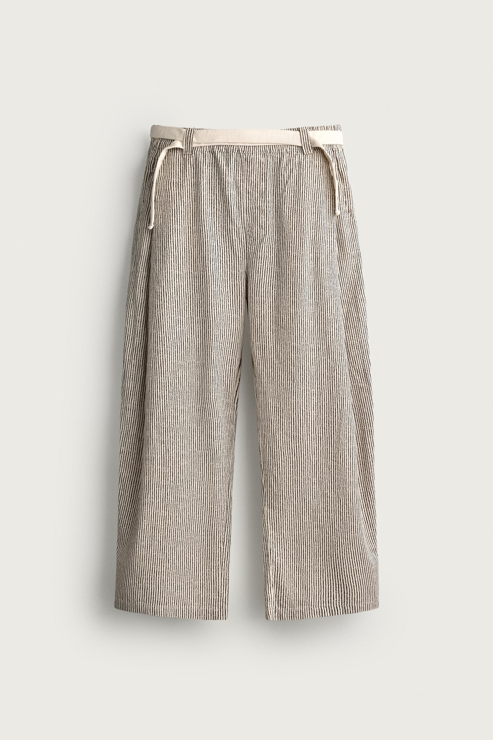 БРЮКИ WIDE FIT В ПОЛОСКУ С РЕМНЕМ — ZARA