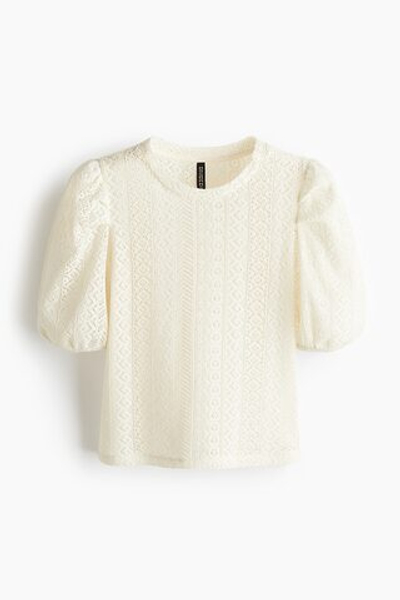 Топ с пышными рукавами — короткая модель - H&M