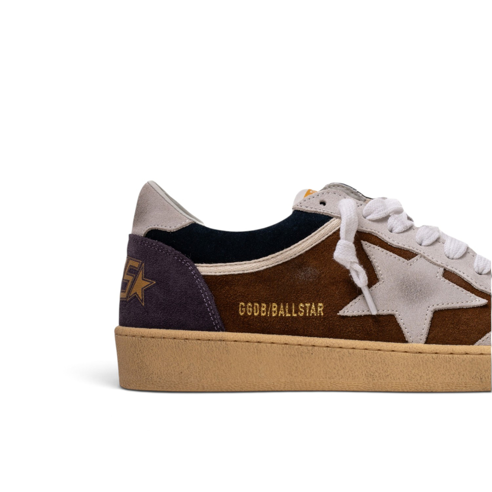 Men’s Ball Star in Brown Suede with Ice-Gray Star and Purple Heel Tab