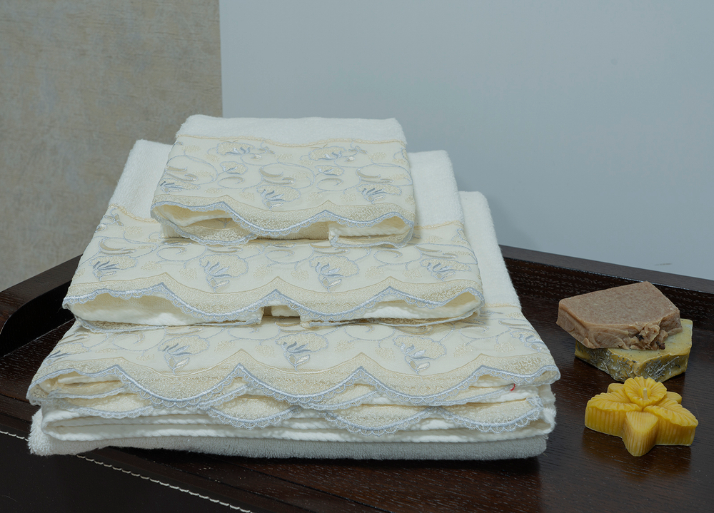 Набор полотенец 3 шт Sandri Lace 5 шампань