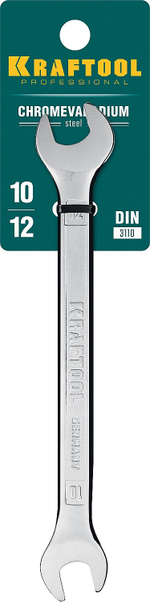 KRAFTOOL 10 х 12 мм, рожковый гаечный ключ (27033-10-12)
