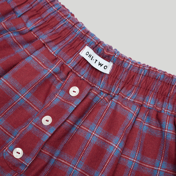 Plaid Boxer Shorts Wine