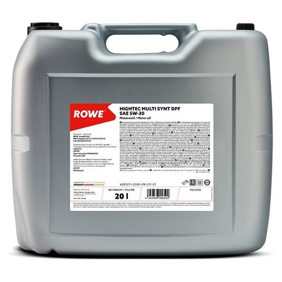 HIGHTEC MULTI SYNT DPF SAE 5W-30 ROWE моторное масло 20 Литров