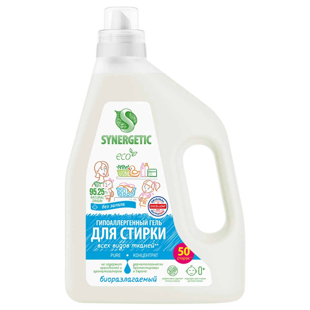 Synergetic Гель для стирки 1,5л Pure без запаха