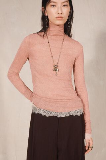 ZARA ПОЛУПРОЗРАЧНЫЙ ТОП - LIMITED EDITION, БЛЕДНО-РОЗОВЫЙ