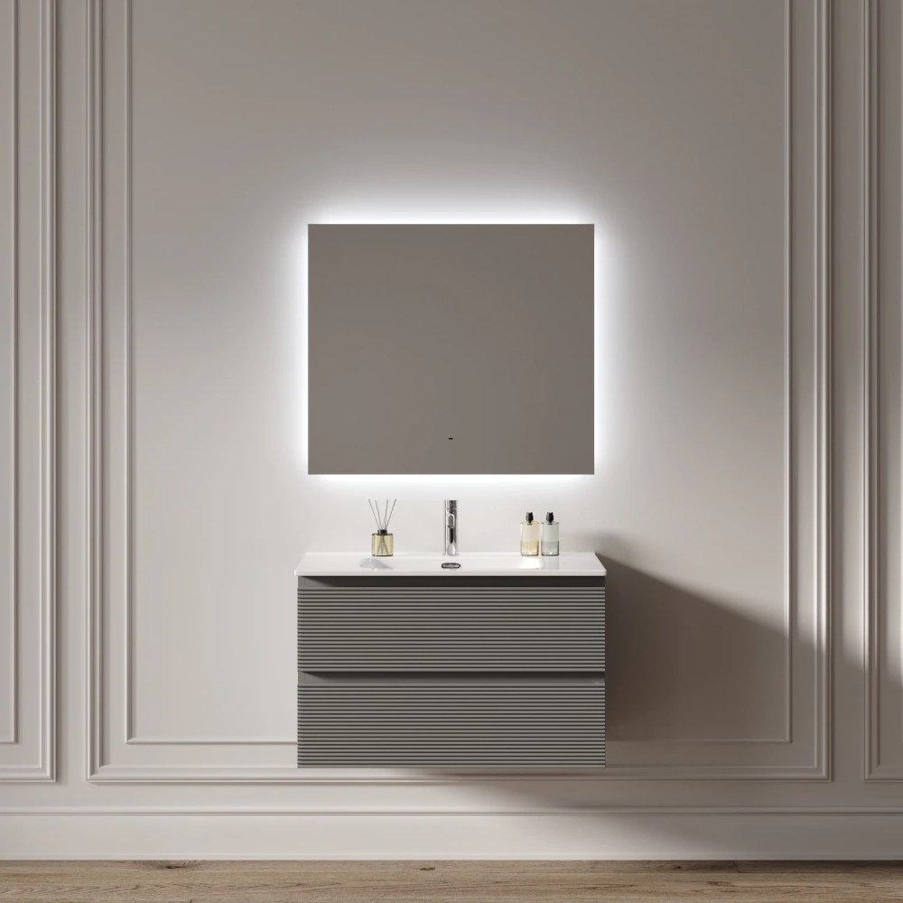 Зеркало для ванной комнаты SANCOS Поле 2.0 (Square 2.0) 800х700 led подсветка 2700K/4000K/5000K SQ2.800