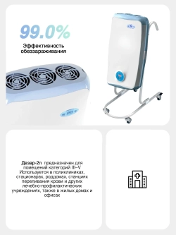 Облучатель-рециркулятор воздуха Дезар-2п ультрафиолетовый бактерицидный (передвижной)