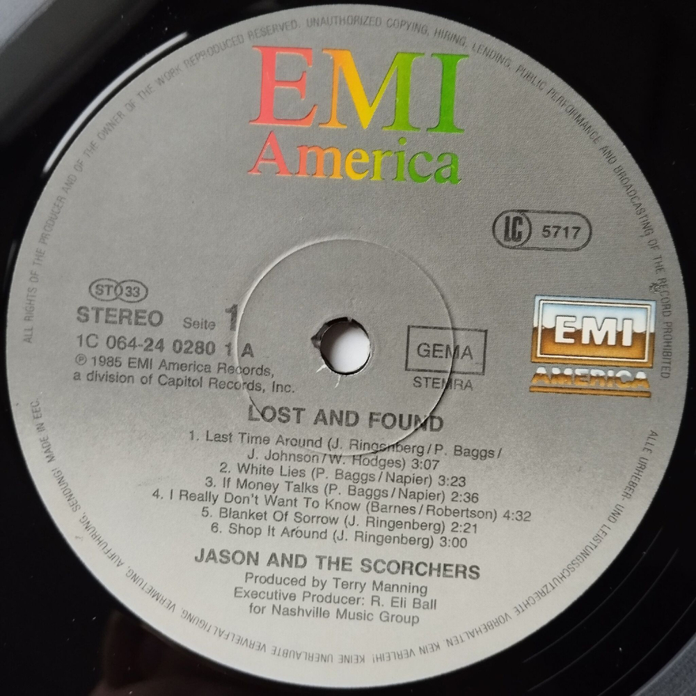Винтажная виниловая пластинка LP Jason and The Scorchers Lost and Found (Germany 1985)