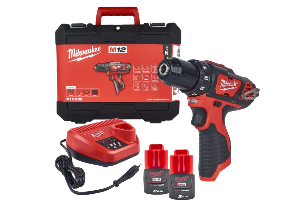 Аккумуляторная дрель MILWAUKEE M12 BDD-202C, 4933441915