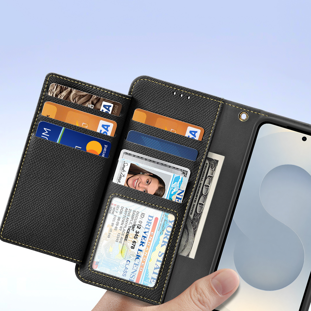Чехол кошелек с MagSafe из TPU кожи от Dux Ducis для смартфона Samsung Galaxy S25+, серия Lawa Series Case
