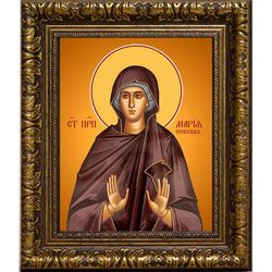 Мария Егисская преподобная. Икона на холсте.