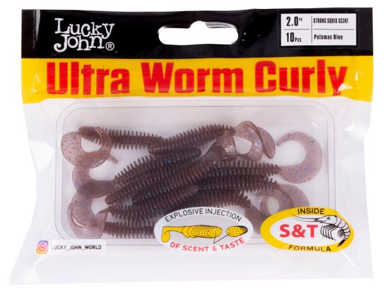 Слаги съедобные LJ Pro Series ULTRAWORM CURLY 2,0in (5 см), цв. S19, 9 шт.