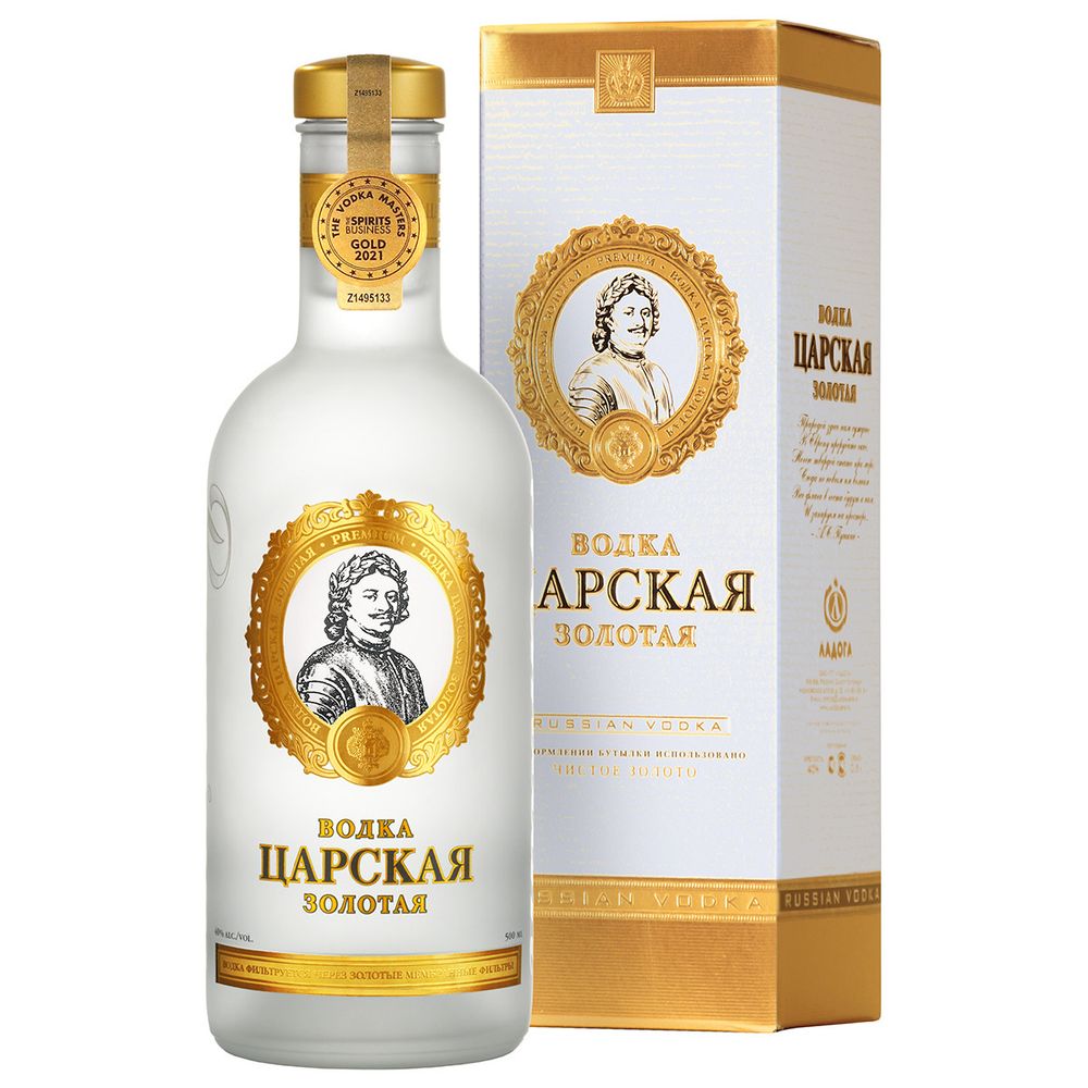 Водка Царская Золотая п/к Сувенирная