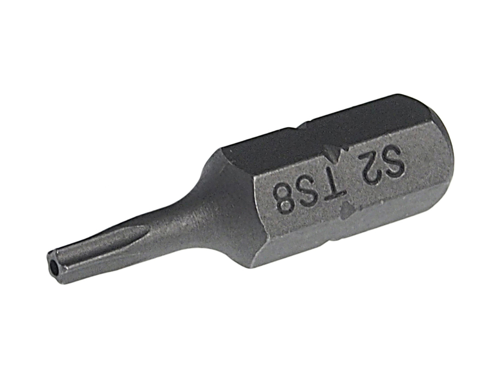 Бита TORX TS8Hх25мм 1/4" 5-ти гранная с отверстием JTC