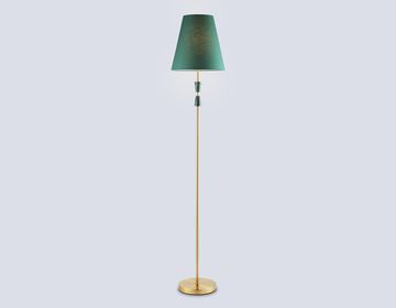 Напольный светильник с абажуром 1*E27 ELH75059 BS/GN латунь/зеленый High Light Classic Ambrella