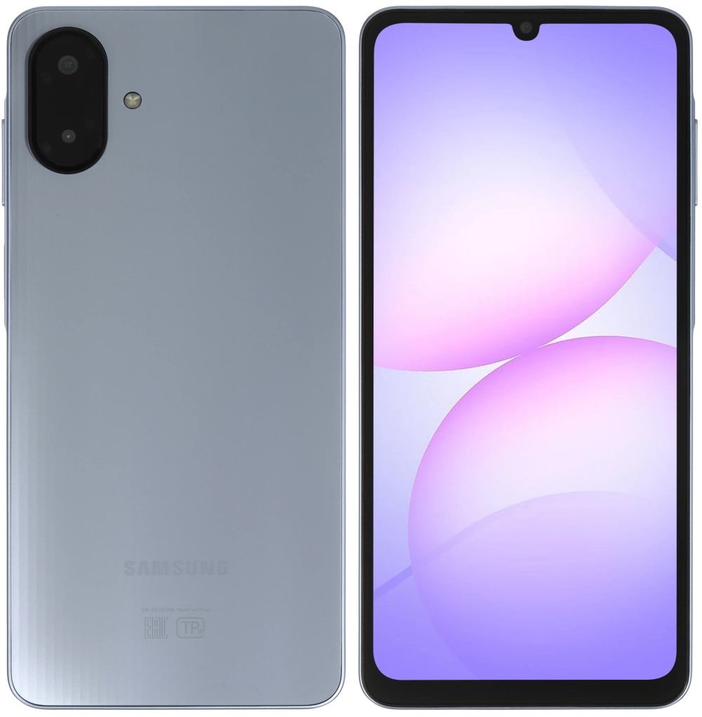 Смартфон Samsung SM-A075F Galaxy A07 128Gb 4Gb фиолетовый моноблок 3G 4G 2Sim 6.7" 720x1600 Android 15 50Mpix 802.11 a/b/g/n/ac GPS GSM900/1800 GSM1900 Protect microSD max2048Gb
