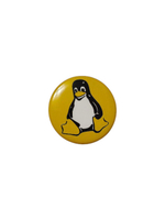 Значок Tux 37 мм круглый, янтарный